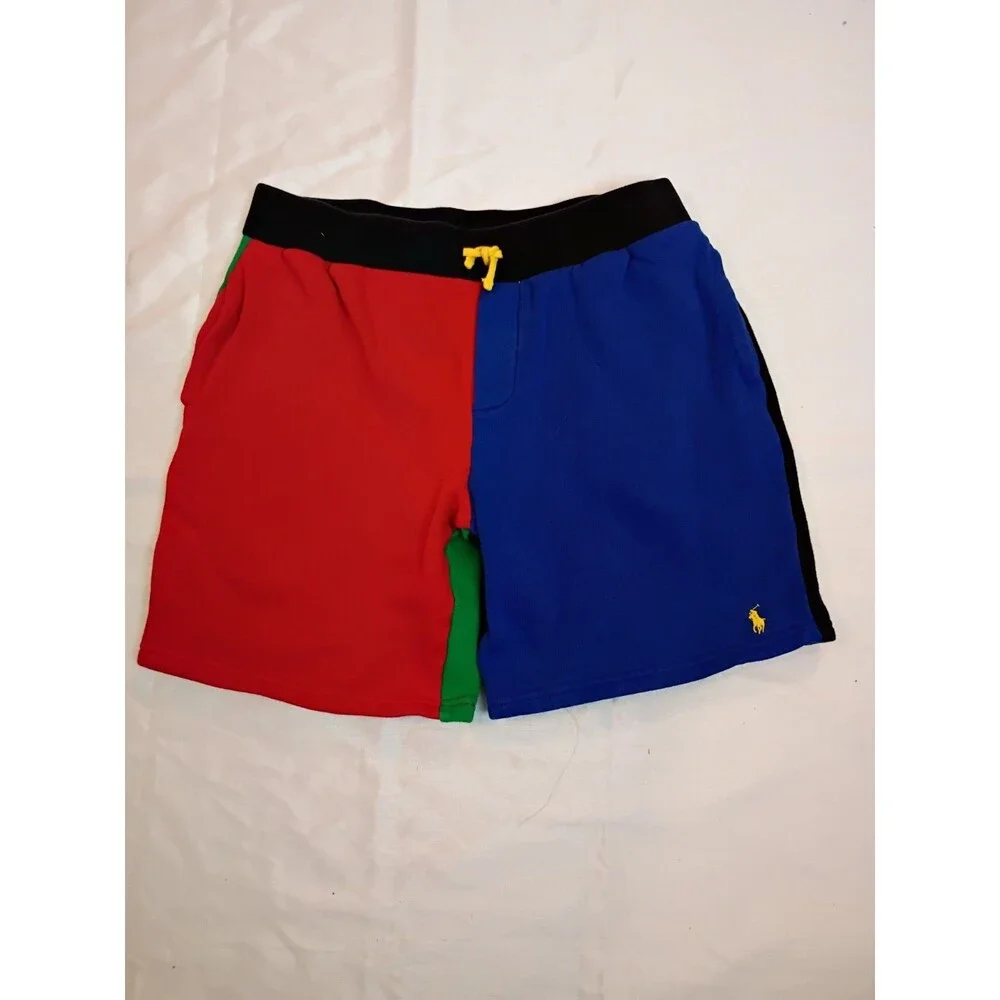 Boys Size 14/16 Polo Ralph Lauren Color-Block Fleece Vibrant drawstring Shorts